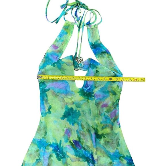 For Love and Lemons Sz S Dress Green Halter Maxi Retro Boho Resortwear Preppy - Picture 6 of 9